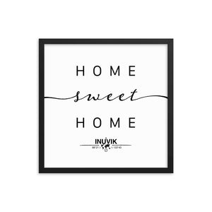 Inuvik, Northwest Territories, Canada Home Sweet Home With Map Coordinates Framed Artwork