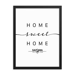 Saitama,saitama, Japan Home Sweet Home With Map Coordinates Framed Artwork