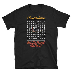 I Found Jesus Crossword Tee in Black