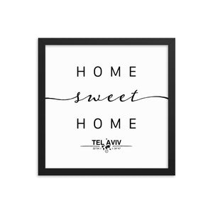 Tel Aviv, Israel Home Sweet Home With Map Coordinates Framed Artwork