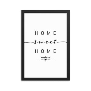 Willemstad, Curaçao, Netherlands Home Sweet Home With Map Coordinates Framed Artwork