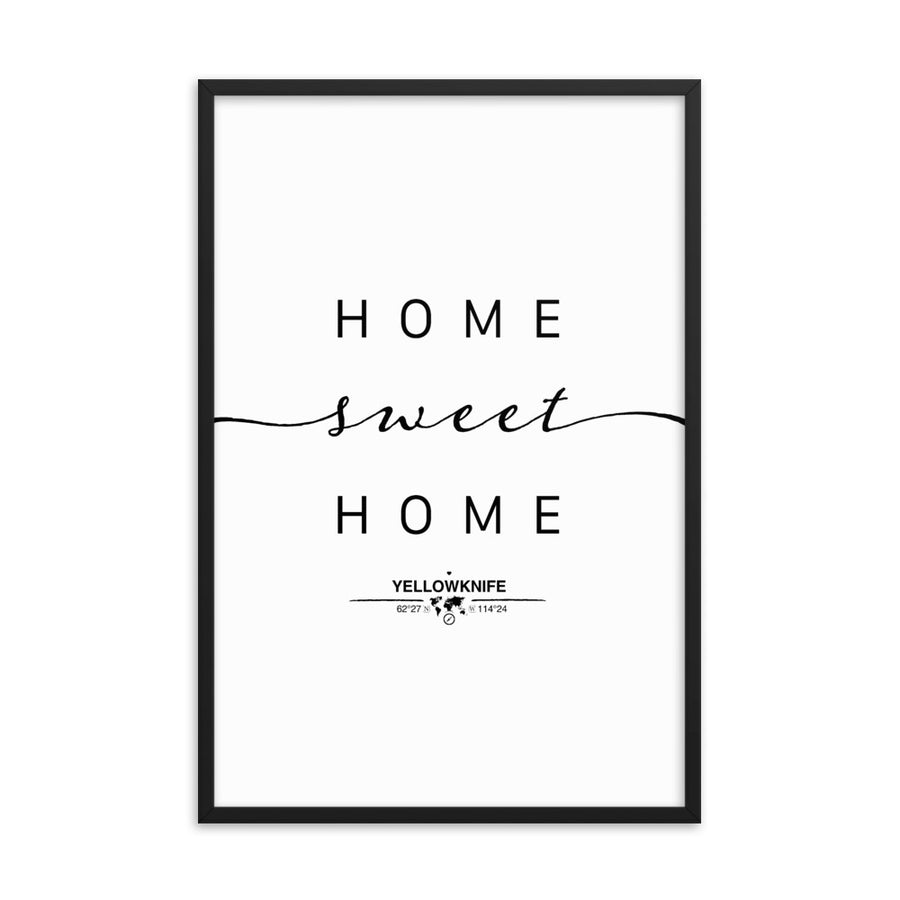 Yarmouth, Nova Scotia, Canada Home Sweet Home With Map Coordinates Framed Artwork