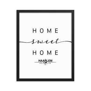 Haarlem, North Holland, Netherlands Home Sweet Home With Map Coordinates Framed Artwork