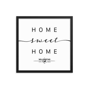 Willemstad, Curaçao, Netherlands Home Sweet Home With Map Coordinates Framed Artwork