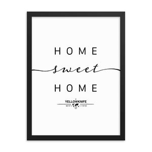 Yarmouth, Nova Scotia, Canada Home Sweet Home With Map Coordinates Framed Artwork