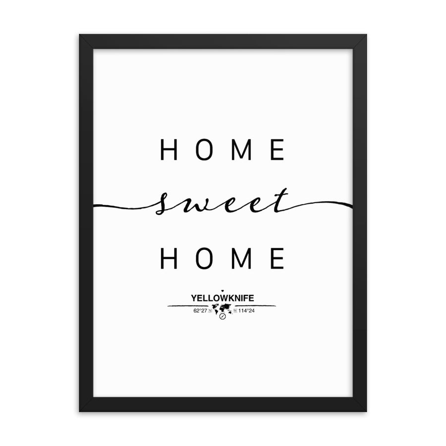 Yarmouth, Nova Scotia, Canada Home Sweet Home With Map Coordinates Framed Artwork