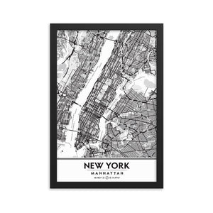 Manhattan New York City NYC Black & White Framed Artwork