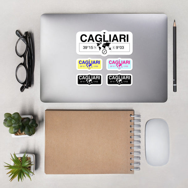 Cagliari, Sardinia Stickers, High-Quality Vinyl Laptop Stickers, Set of 5 Pack