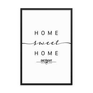 Detroit, Michigan, USA Home Sweet Home With Map Coordinates Framed Artwork