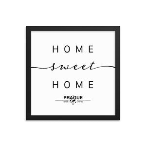 Prague, Czech Republic Home Sweet Home With Map Coordinates Framed Artwork