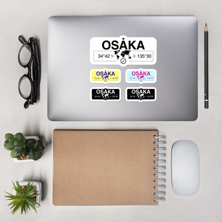 Osaka, Osaka Stickers, High-Quality Vinyl Laptop Stickers, Set of 5 Pack