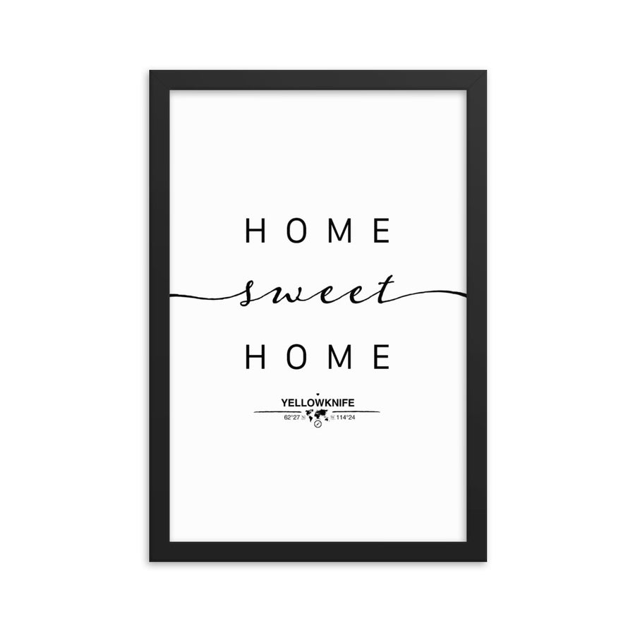 Yarmouth, Nova Scotia, Canada Home Sweet Home With Map Coordinates Framed Artwork