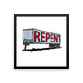 Repent Cross Trailer - Framed poster