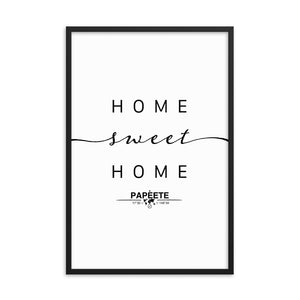 Papeete, French Polynesia, France Home Sweet Home With Map Coordinates Framed Artwork