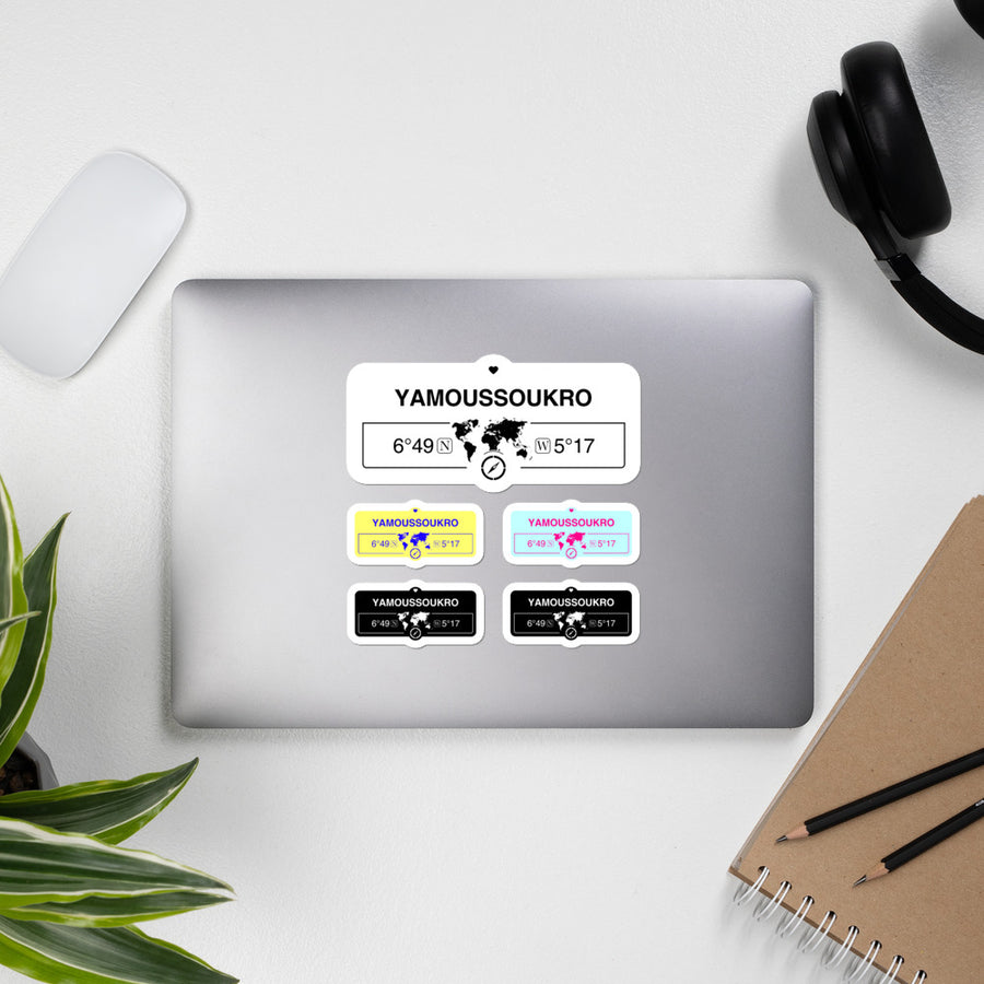 Yamoussoukro, Ivory Coast High-Quality Vinyl Laptop Indoor Stickers
