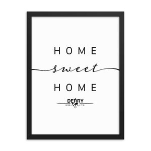 Derry, Northern Ireland, UK Home Sweet Home With Map Coordinates Framed Artwork