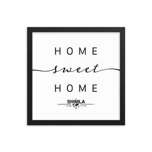 Shimla,himachal Pradesh, India Home Sweet Home With Map Coordinates Framed Artwork