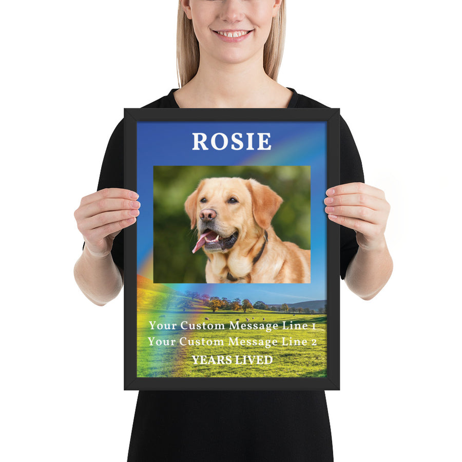 Personalised Dog Memorial Framed Artwork Medium