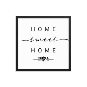 Shimla,himachal Pradesh, India Home Sweet Home With Map Coordinates Framed Artwork