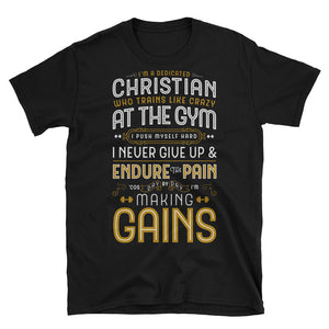 Christian Gym Gains tshirt in black