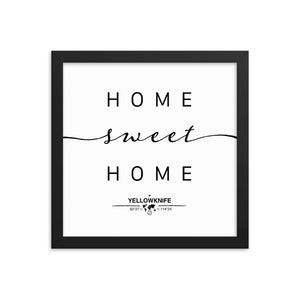 Yellowknife, Northwest Territories, Canada Home Sweet Home With Map Coordinates Framed Artwork