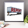 Repent Cross Trailer - Framed poster