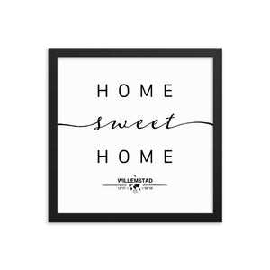 Willemstad, Curaçao, Netherlands Home Sweet Home With Map Coordinates Framed Artwork