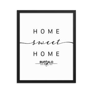 Buffalo, New York, USA Home Sweet Home With Map Coordinates Framed Artwork