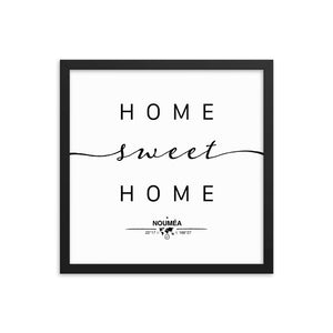 Nouméa, New Caledonia, France Home Sweet Home With Map Coordinates Framed Artwork