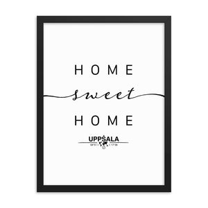 Uppsala, Uppsala County, Sweden Home Sweet Home With Map Coordinates Framed Artwork
