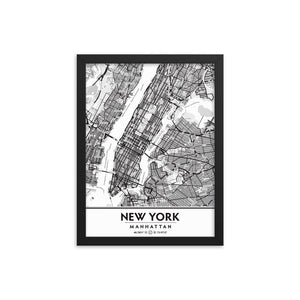 Manhattan New York City NYC Black & White Framed Artwork