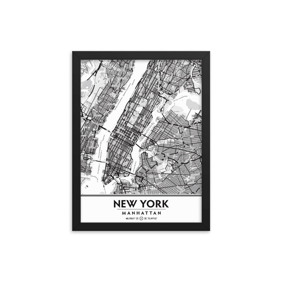 Manhattan New York City NYC Black & White Framed Artwork