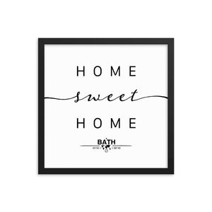 Bath, Maine, USA Home Sweet Home With Map Coordinates Framed Artwork