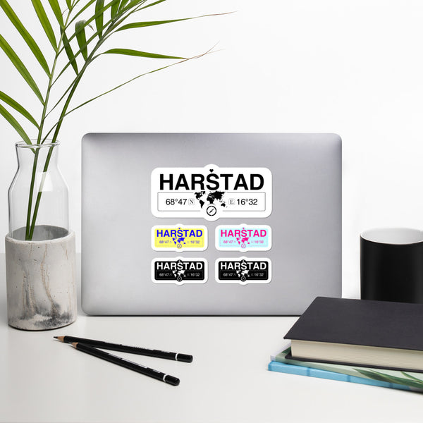 Harstad, Troms Stickers, High-Quality Vinyl Laptop Stickers, Set of 5 Pack