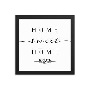 Wichita, Kansas, USA Home Sweet Home With Map Coordinates Framed Artwork