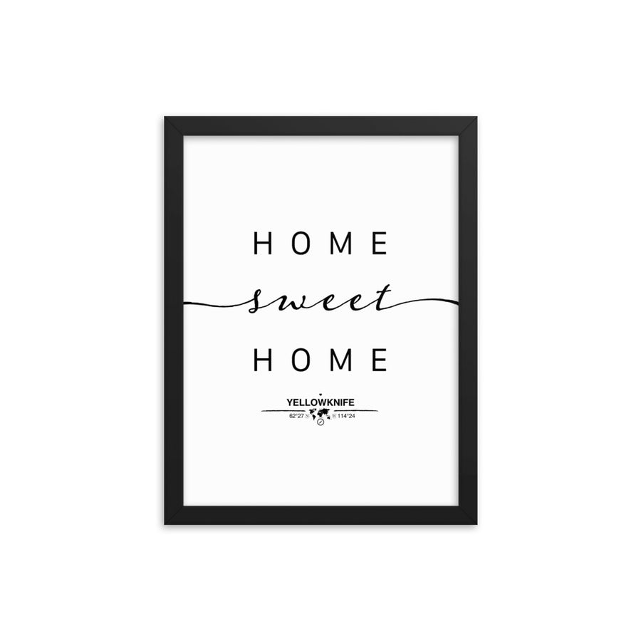 Yarmouth, Nova Scotia, Canada Home Sweet Home With Map Coordinates Framed Artwork