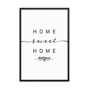 Buffalo, New York, USA Home Sweet Home With Map Coordinates Framed Artwork