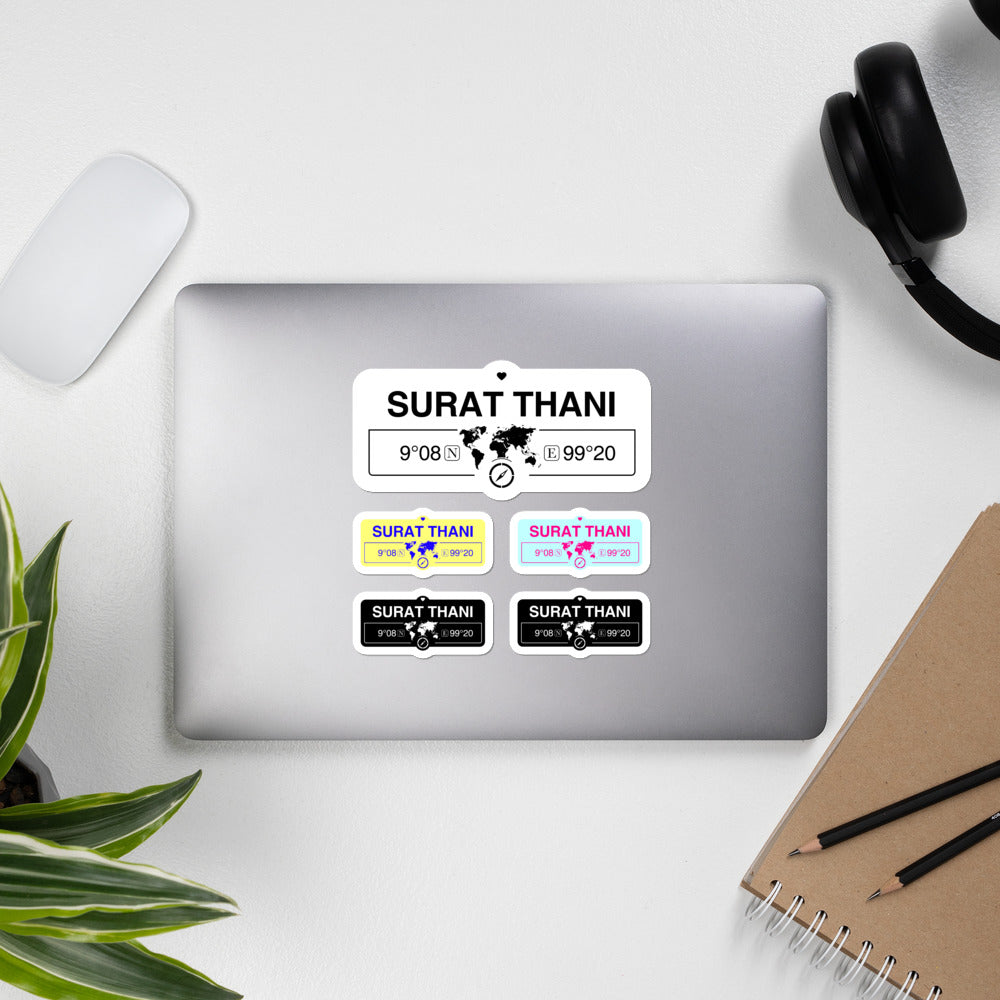 Surat Thani Thailand Stickers, High-Quality Vinyl Laptop Stickers, Set ...