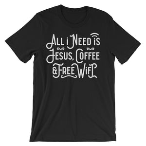 Jesus, Coffee and Wifi - Passion Fury Christian T-shirts and more