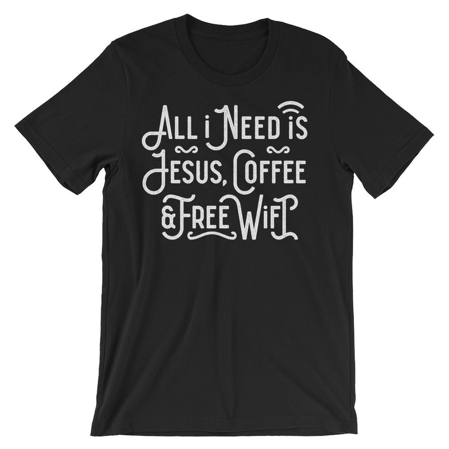 Jesus, Coffee and Wifi - Passion Fury Christian T-shirts and more