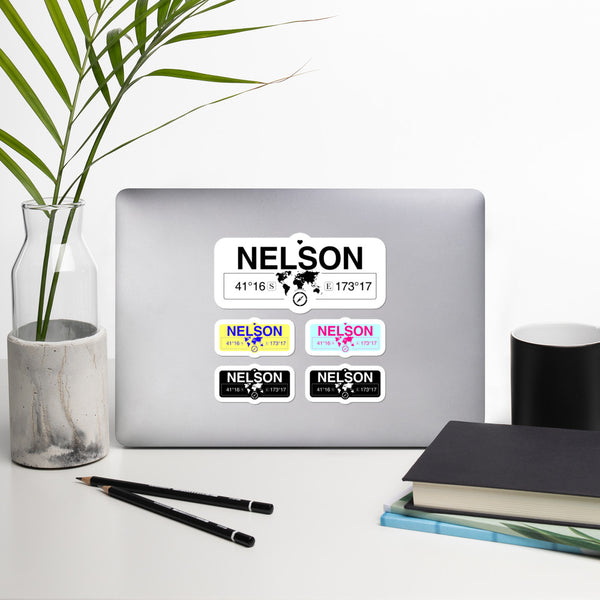 Nelson Stickers, High-Quality Vinyl Laptop Stickers, Set of 5 Pack