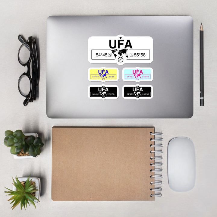 Ufa Bashkortostan Stickers, High-Quality Vinyl Laptop Stickers, Set of 5 Pack