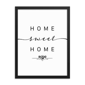 Bodø, Nordland, Norway Home Sweet Home With Map Coordinates Framed Artwork