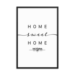 Victoria, British Columbia, Canada Home Sweet Home With Map Coordinates Framed Artwork