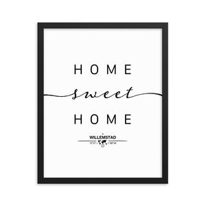 Willemstad, Curaçao, Netherlands Home Sweet Home With Map Coordinates Framed Artwork