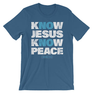 NO Jesus NO Peace Christian tee in Navy