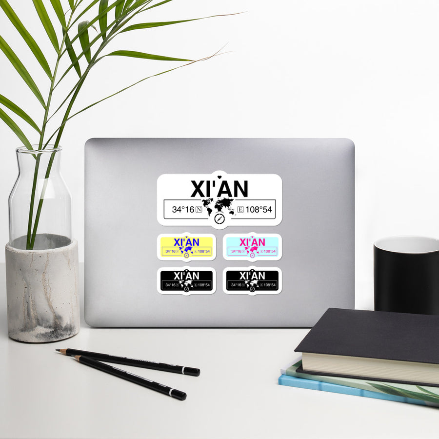 Xi'an Stickers, High-Quality Vinyl Laptop Stickers, Set of 5 Pack