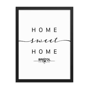 Bristol, England, UK Home Sweet Home With Map Coordinates Framed Artwork