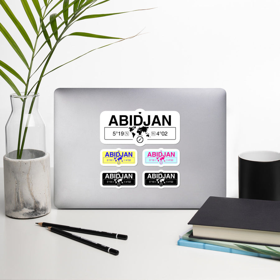 Abidjan, Ivory Coast High-Quality Vinyl Laptop Indoor Stickers