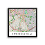 Lawrenceville GA Map Framed Print